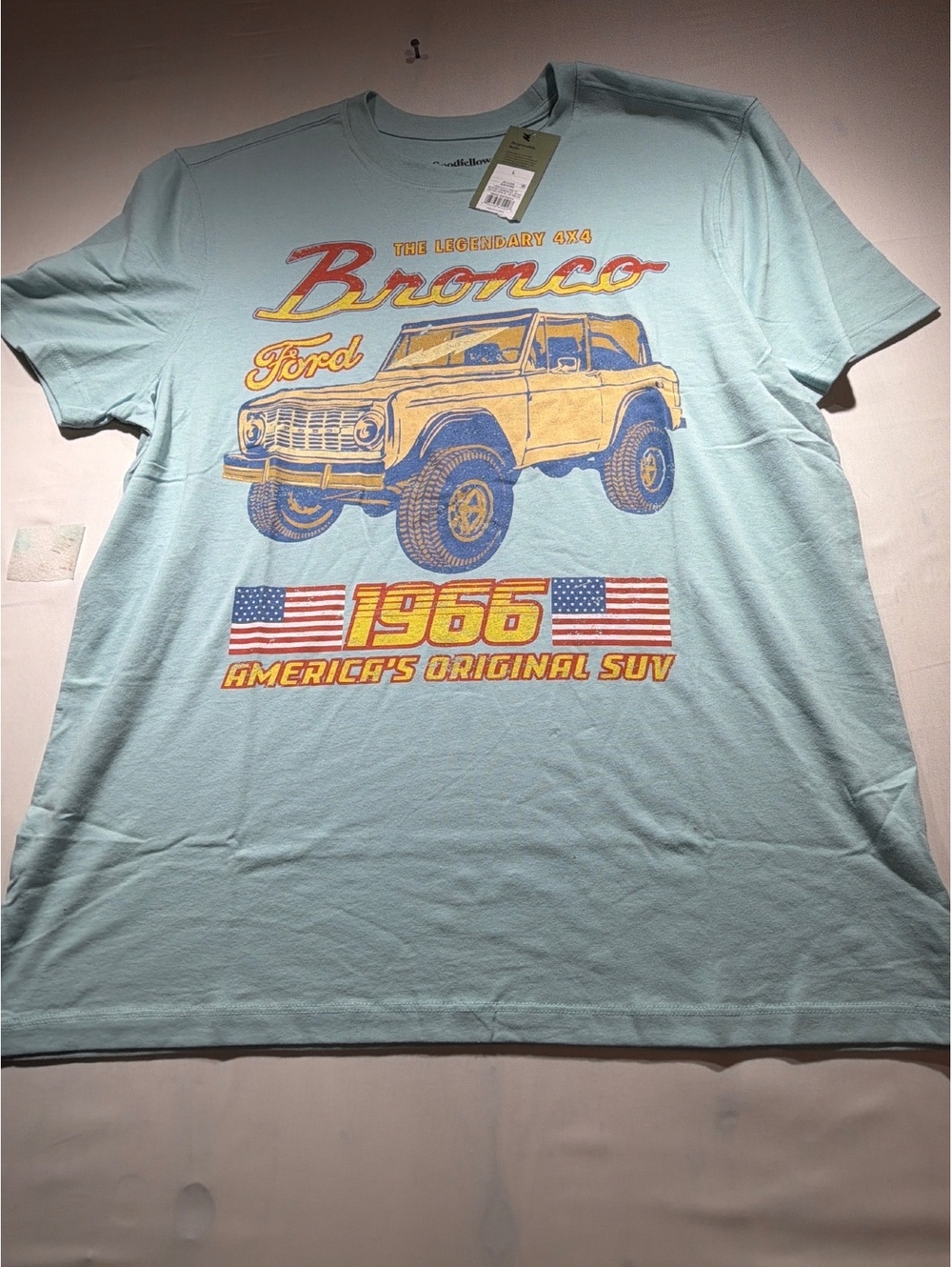 Goodfellow & Co Ford Bronco 1966 Graphic T-Shirt Large Light Blue